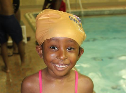 Smiling Swimmer at Jamaica Queens